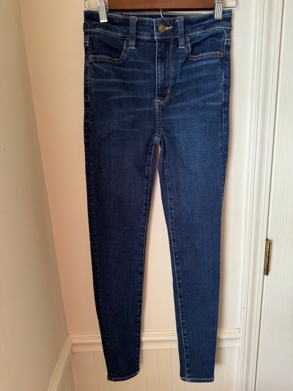 American Eagle Outfitters Dark Blue Women's Super Hi-Rise Jeggings Size 0